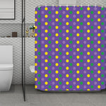Mardi Gras Polka Dot Pattern Print Polyester Shower Curtain