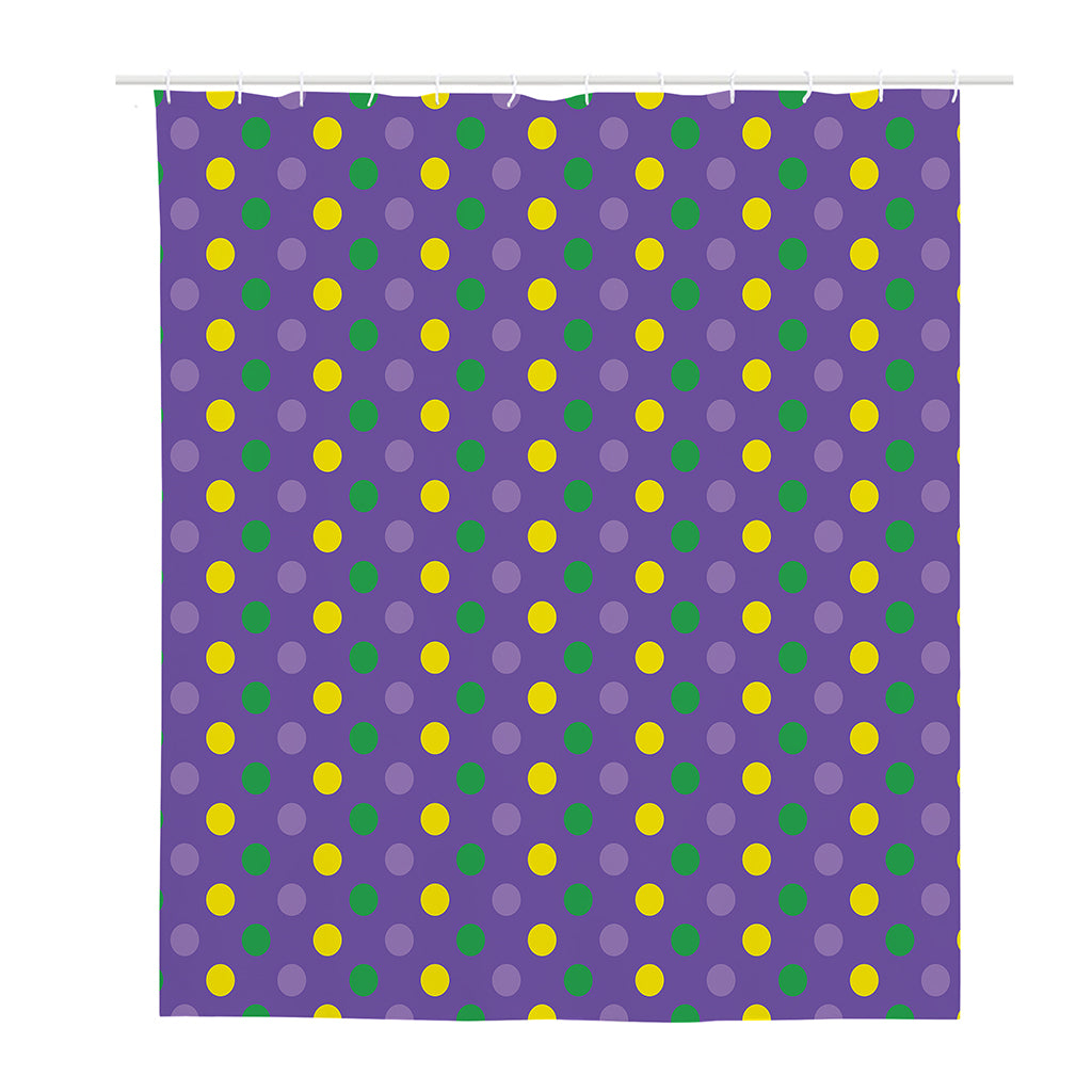 Mardi Gras Polka Dot Pattern Print Polyester Shower Curtain