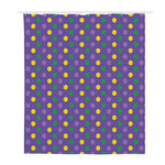 Mardi Gras Polka Dot Pattern Print Polyester Shower Curtain