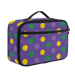 Mardi Gras Polka Dot Pattern Print Portable Lunch Bag