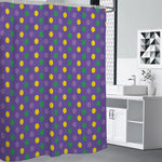 Mardi Gras Polka Dot Pattern Print Premium Shower Curtain