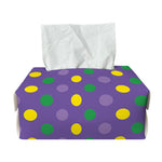 Mardi Gras Polka Dot Pattern Print Rectangle Tissue Box Cover