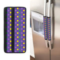 Mardi Gras Polka Dot Pattern Print Refrigerator Handle Covers