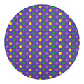 Mardi Gras Polka Dot Pattern Print Round Blanket