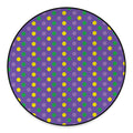 Mardi Gras Polka Dot Pattern Print Round Floor Mat