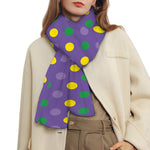 Mardi Gras Polka Dot Pattern Print Scarf