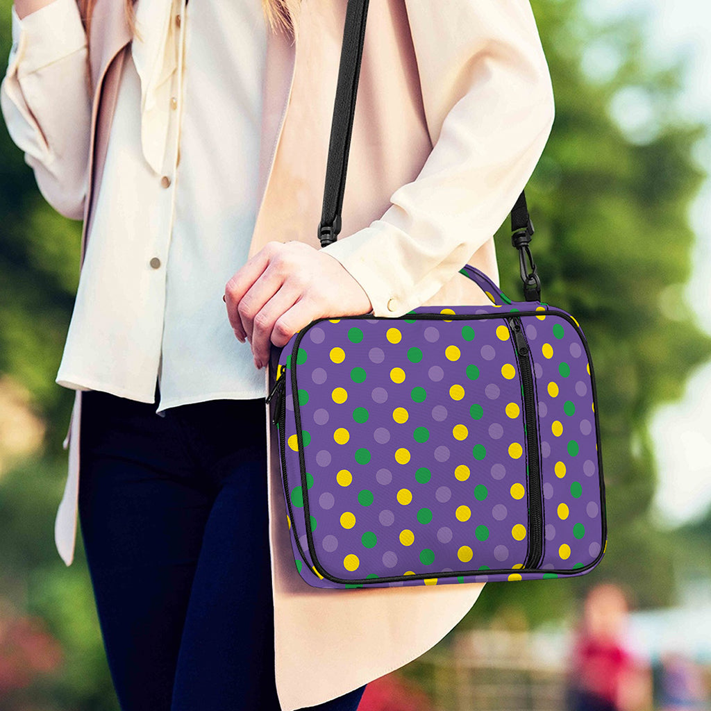 Mardi Gras Polka Dot Pattern Print Shoulder Strap Bible Bag