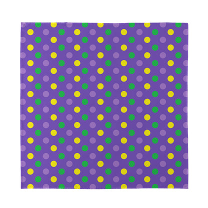 Mardi Gras Polka Dot Pattern Print Silk Bandana