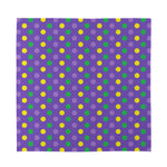 Mardi Gras Polka Dot Pattern Print Silk Bandana
