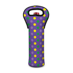 Mardi Gras Polka Dot Pattern Print Single Neoprene Wine Tote