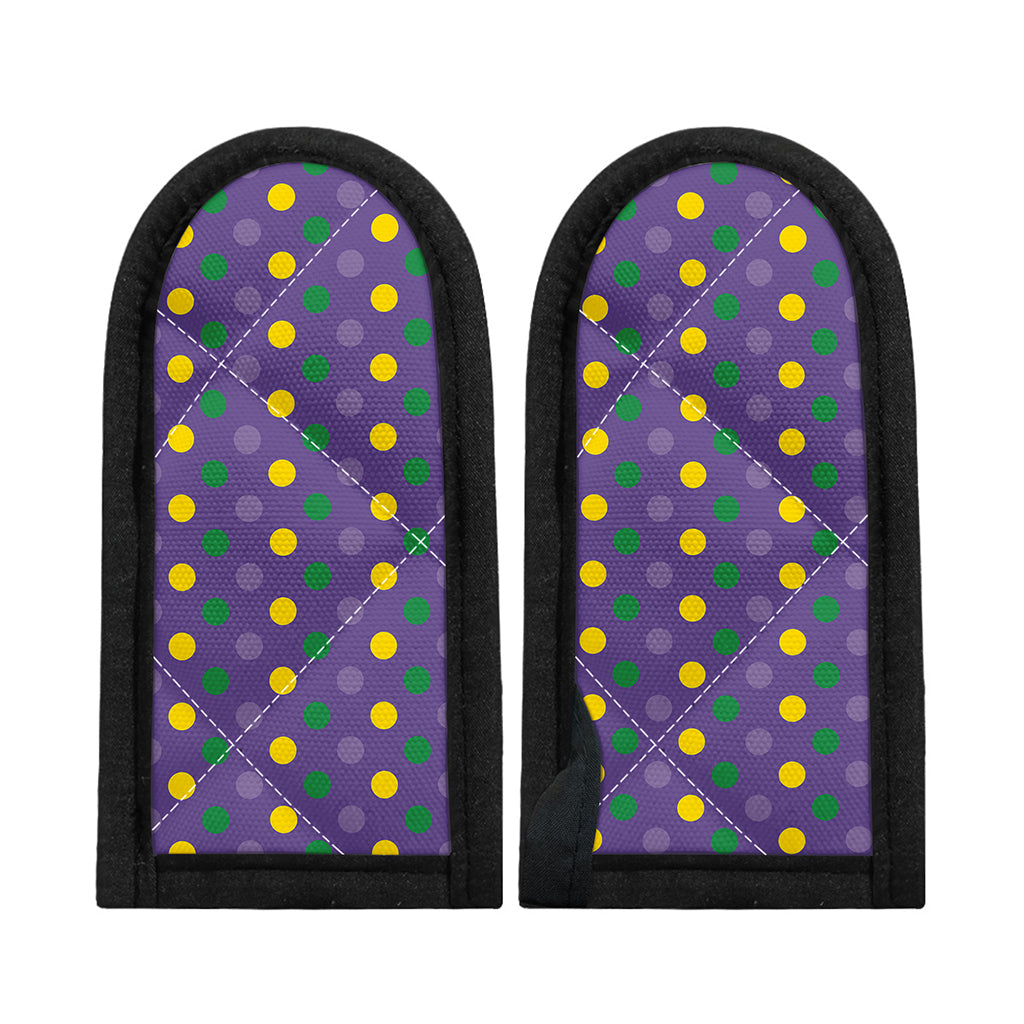 Mardi Gras Polka Dot Pattern Print Skillet Handle Cover
