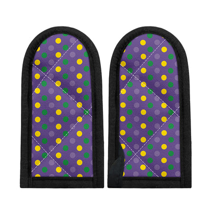 Mardi Gras Polka Dot Pattern Print Skillet Handle Cover