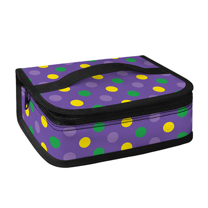 Mardi Gras Polka Dot Pattern Print Small Lunch Bag