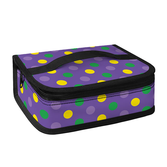 Mardi Gras Polka Dot Pattern Print Small Lunch Bag