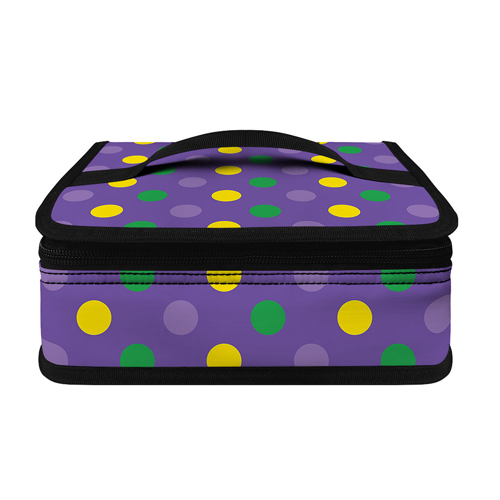 Mardi Gras Polka Dot Pattern Print Small Lunch Bag