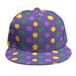 Mardi Gras Polka Dot Pattern Print Snapback Cap