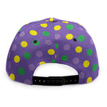 Mardi Gras Polka Dot Pattern Print Snapback Cap