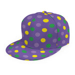 Mardi Gras Polka Dot Pattern Print Snapback Cap