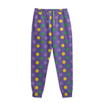 Mardi Gras Polka Dot Pattern Print Sweatpants