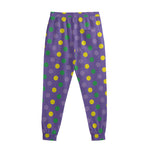 Mardi Gras Polka Dot Pattern Print Sweatpants