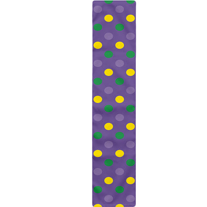 Mardi Gras Polka Dot Pattern Print Table Runner
