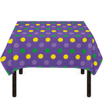 Mardi Gras Polka Dot Pattern Print Tablecloth