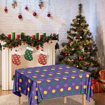 Mardi Gras Polka Dot Pattern Print Tablecloth