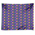 Mardi Gras Polka Dot Pattern Print Tapestry