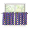 Mardi Gras Polka Dot Pattern Print Tier Curtains