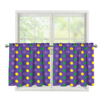 Mardi Gras Polka Dot Pattern Print Tier Curtains