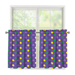 Mardi Gras Polka Dot Pattern Print Tier Curtains