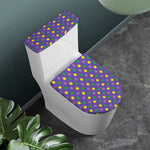 Mardi Gras Polka Dot Pattern Print Toilet Lid And Tank Cover Set