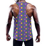 Mardi Gras Polka Dot Pattern Print Training Tank Top