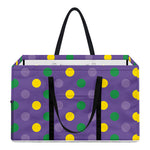Mardi Gras Polka Dot Pattern Print Utility Tote Bag