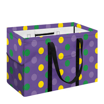 Mardi Gras Polka Dot Pattern Print Utility Tote Bag