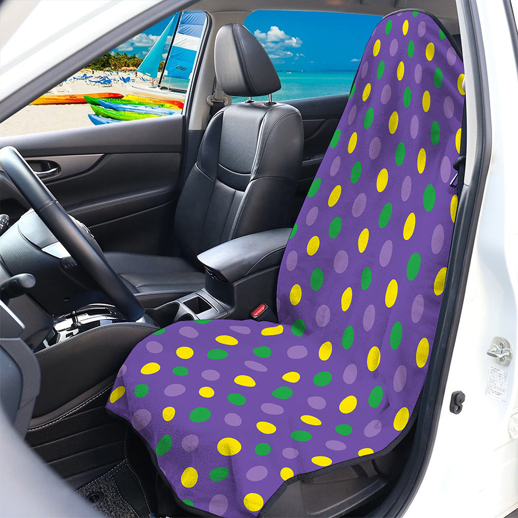 Mardi Gras Polka Dot Pattern Print Waterproof Car Seat Cover