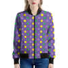 Mardi Gras Polka Dot Pattern Print Women's Bomber Jacket