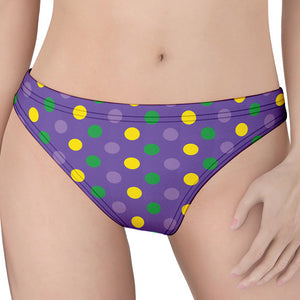 Mardi Gras Polka Dot Pattern Print Women's Thong