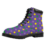 Mardi Gras Polka Dot Pattern Print Work Boots