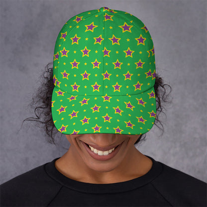 Mardi Gras Star Pattern Print Baseball Cap