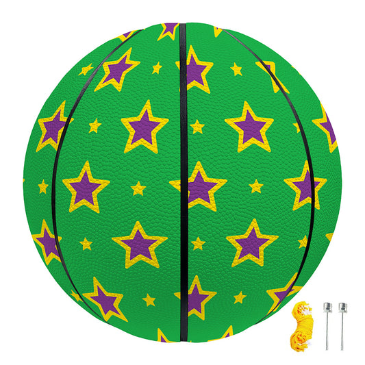 Mardi Gras Star Pattern Print Basketball