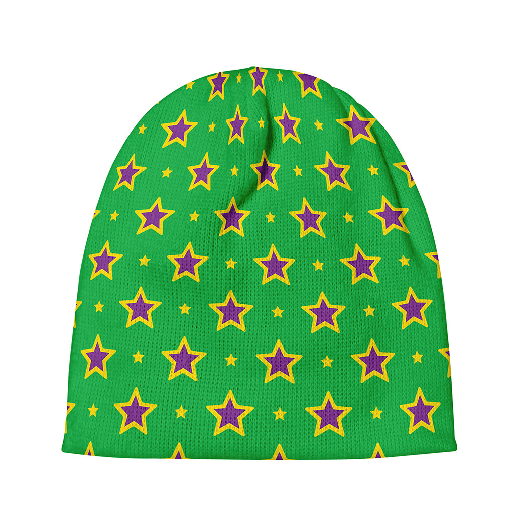 Mardi Gras Star Pattern Print Beanie