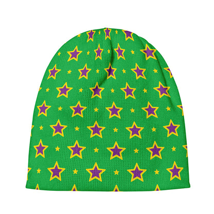 Mardi Gras Star Pattern Print Beanie