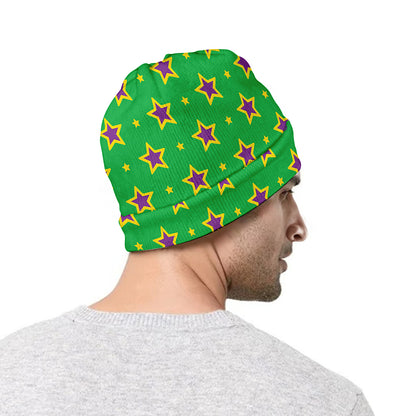 Mardi Gras Star Pattern Print Beanie