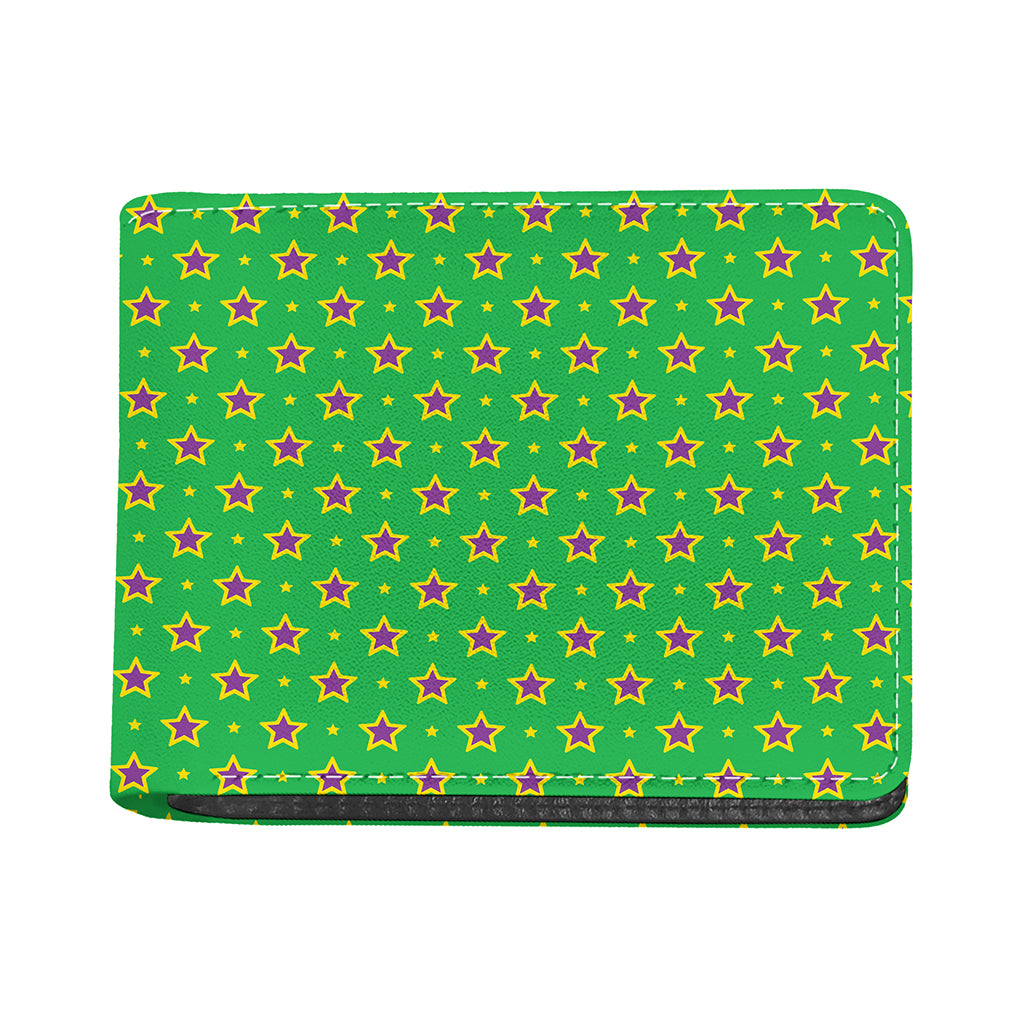 Mardi Gras Star Pattern Print Bifold Wallet