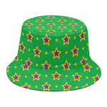 Mardi Gras Star Pattern Print Bucket Hat