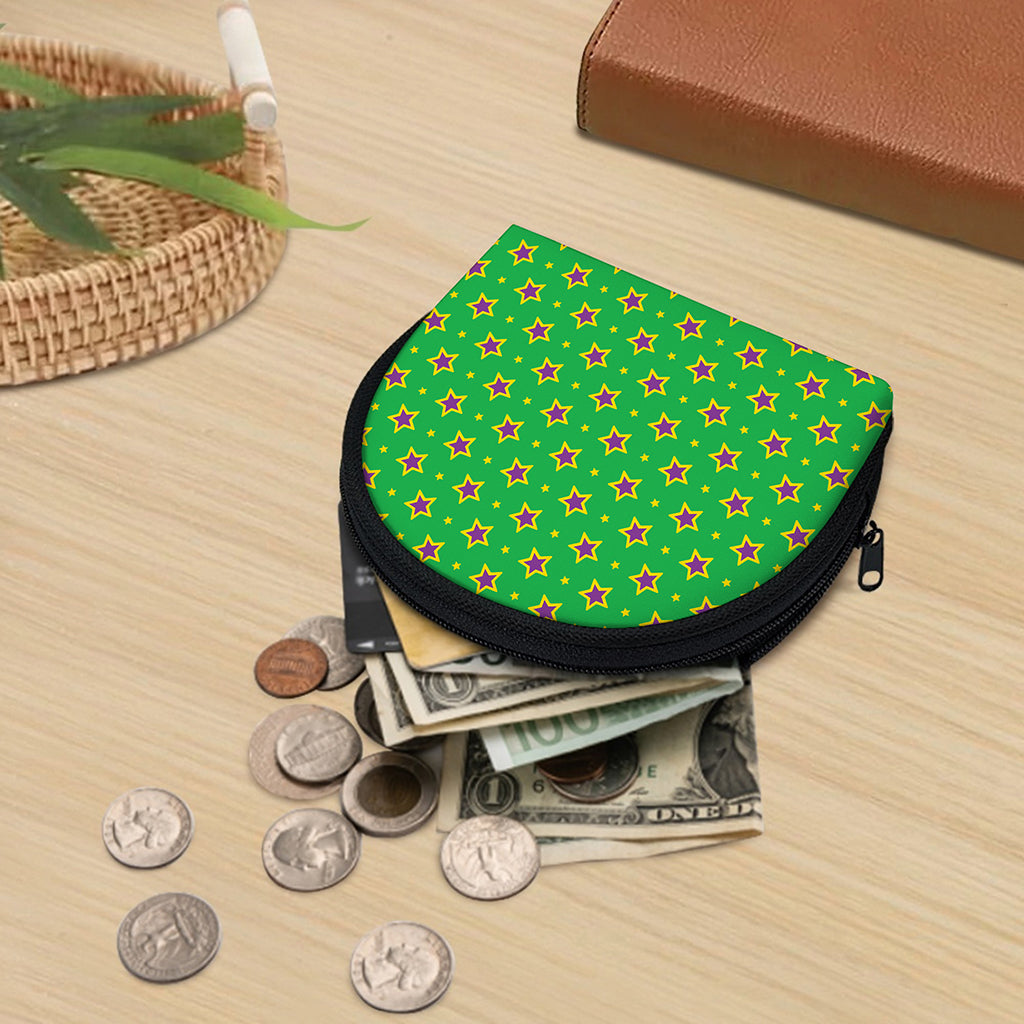 Mardi Gras Star Pattern Print Coin Purse