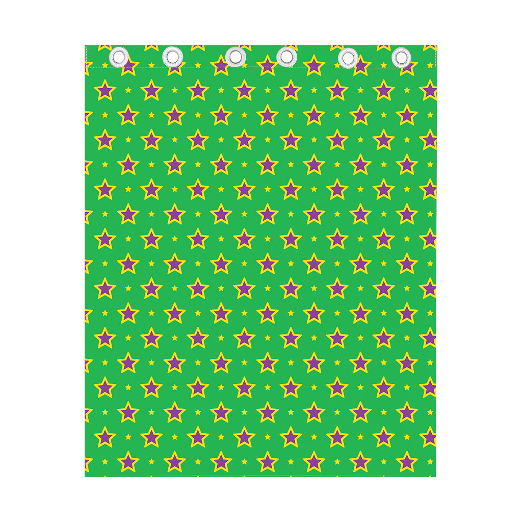 Mardi Gras Star Pattern Print Curtain