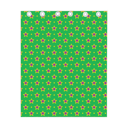 Mardi Gras Star Pattern Print Curtain