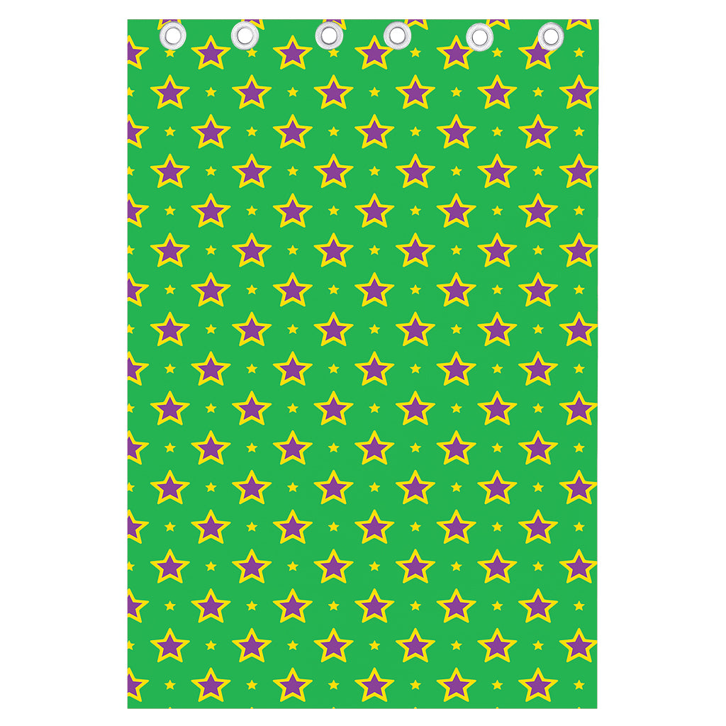 Mardi Gras Star Pattern Print Curtain